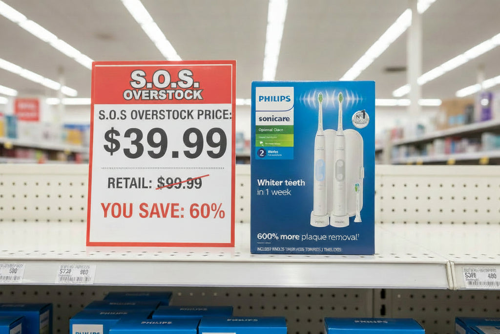 Philips Sonicare toothbrush packaging on a dark background