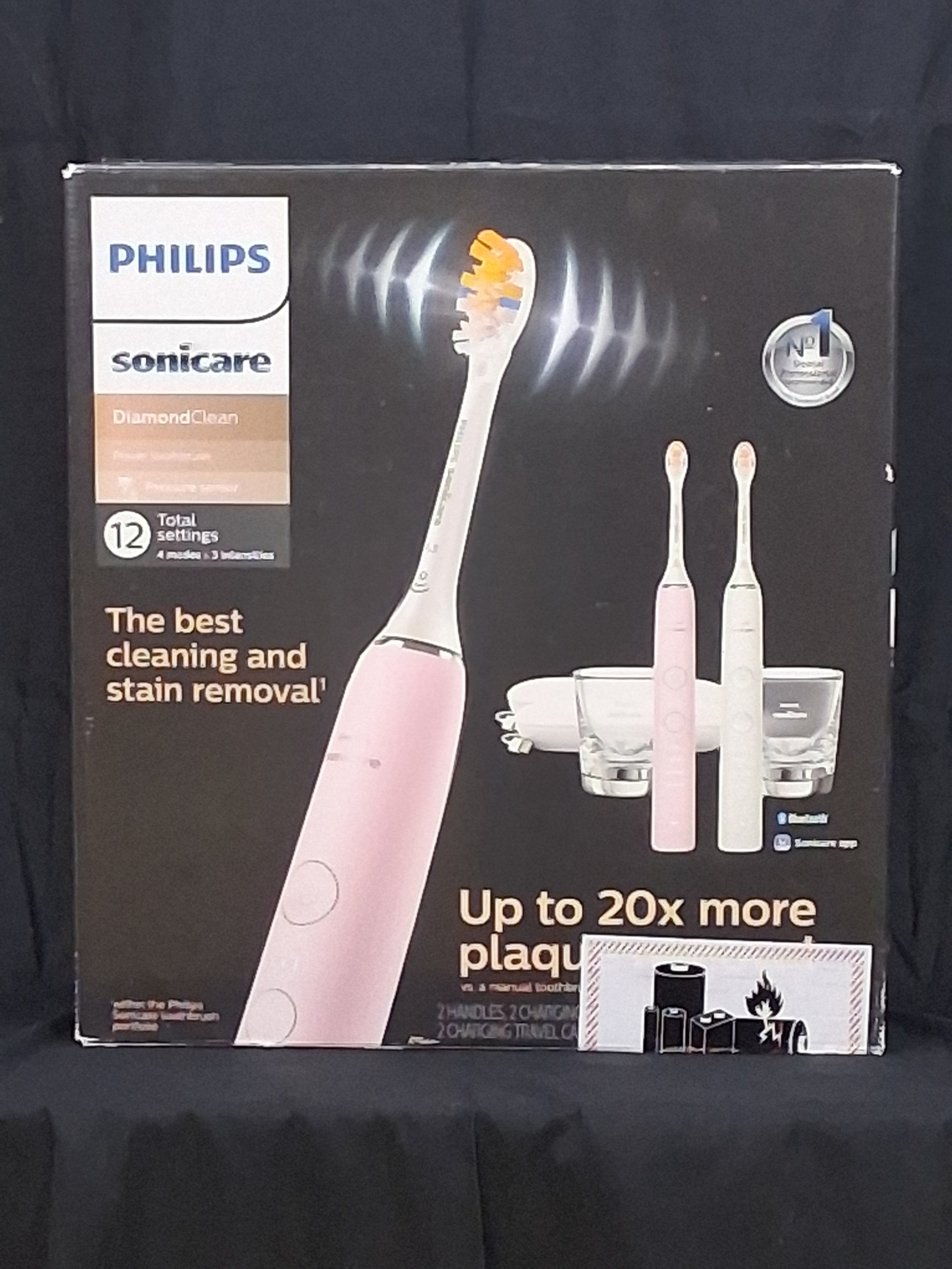 2-Pack Philips Sonicare DiamondClean 12-Setting Electric Toothbrushes — Brush Heads Sold Separately