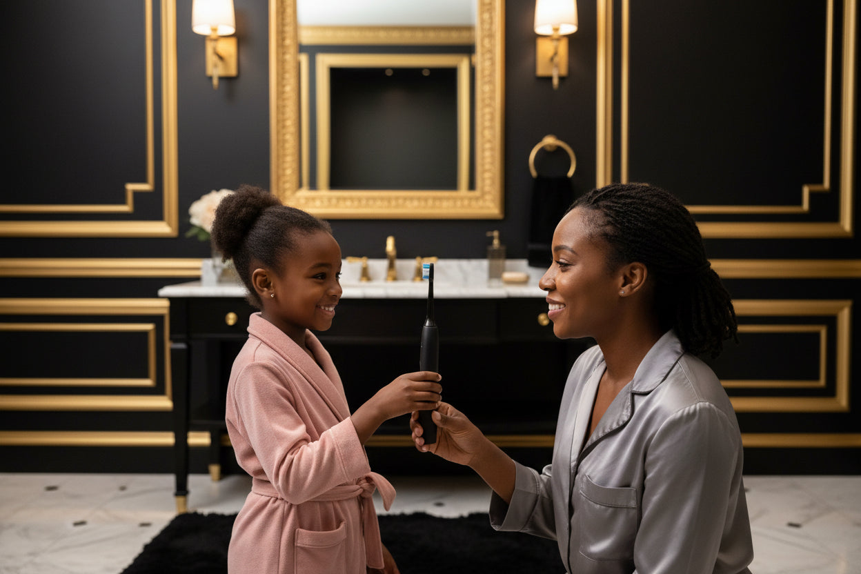 Philips Sonicare electric toothbrush packaging on a dark background