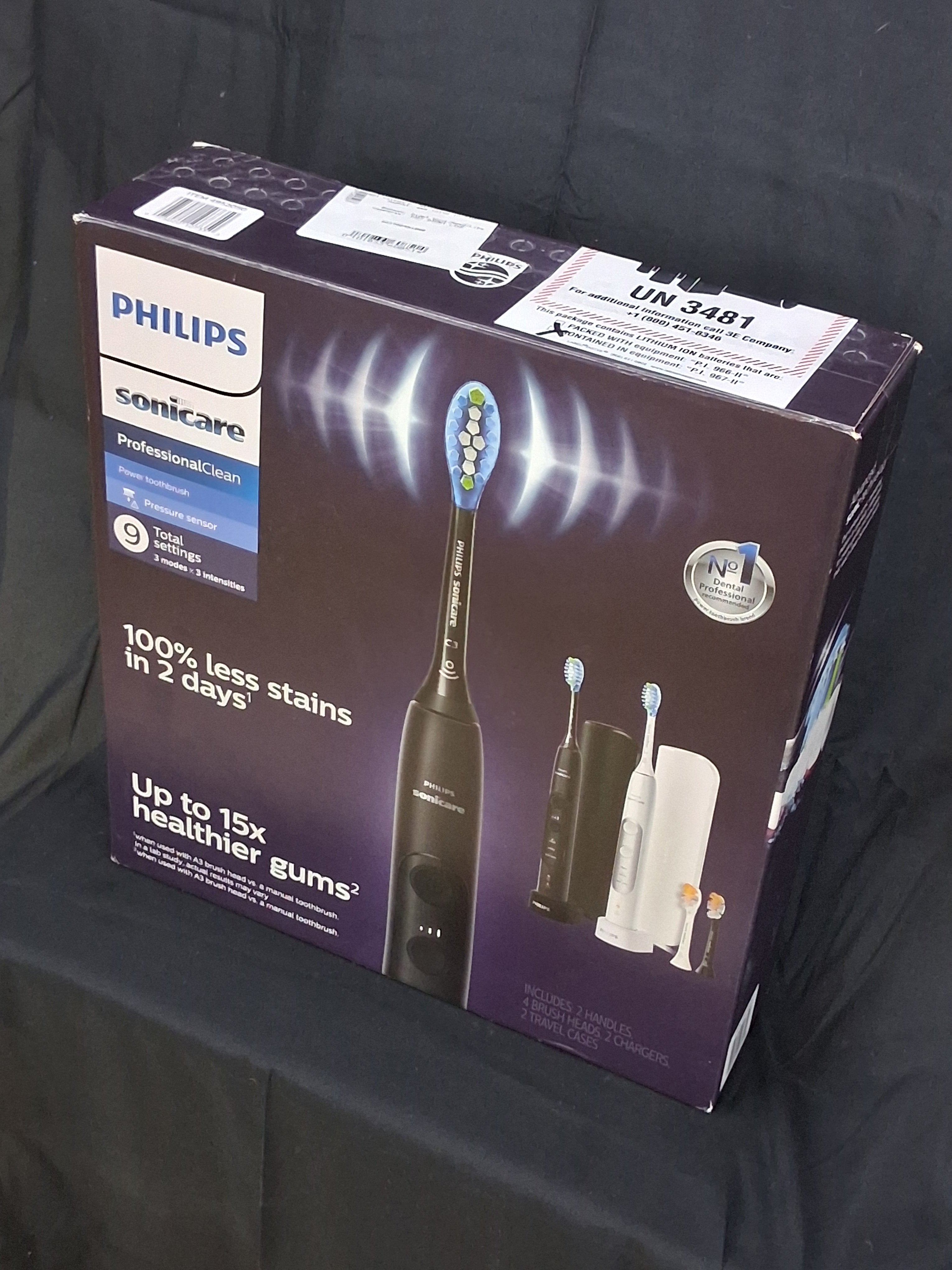 2-Pack Philips Sonicare Professional Clean 9-Setting Electric Toothbrushes — Brush Heads Sold Separately