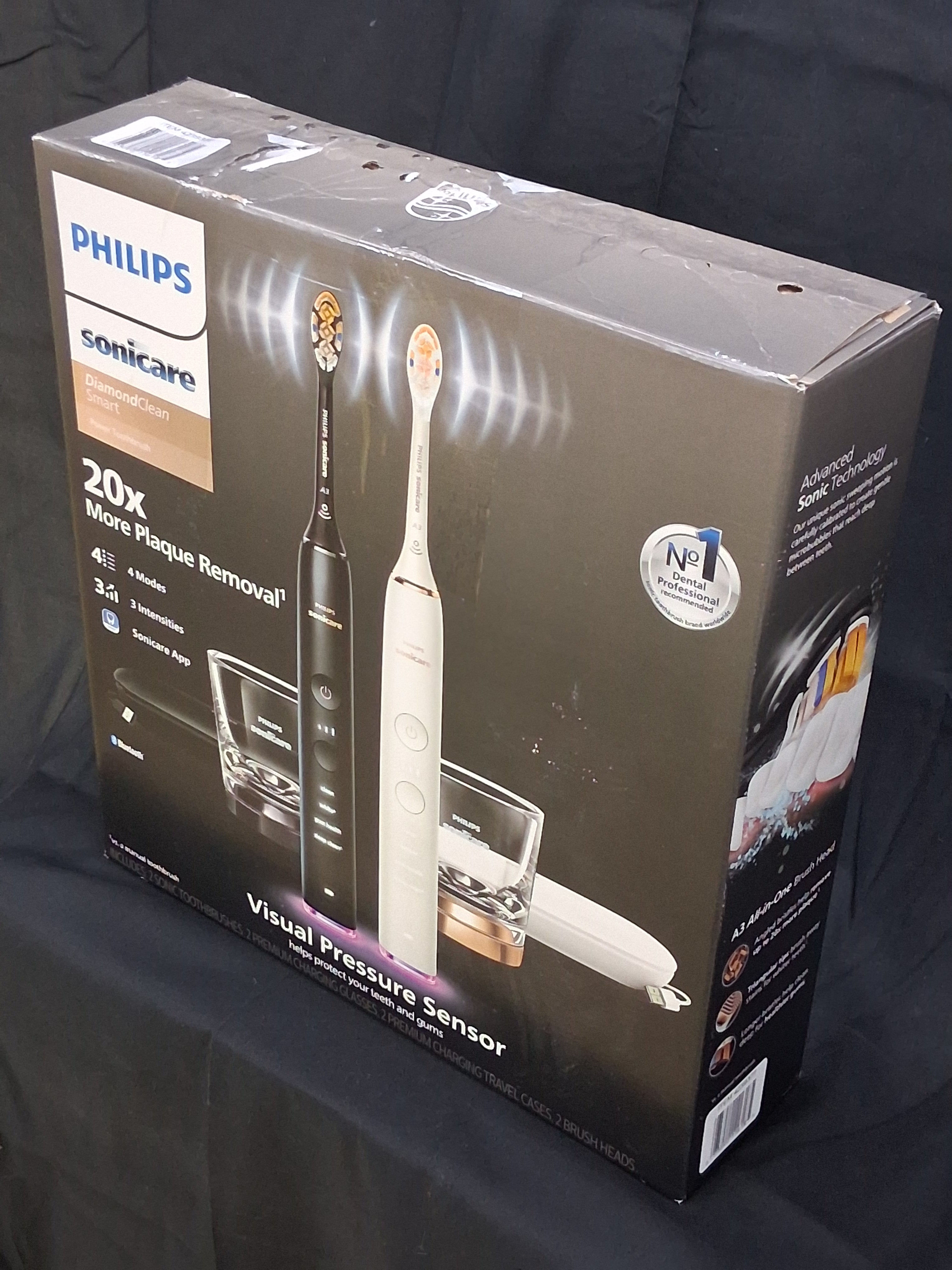 2-Pack Philips Sonicare DiamondClean Smart 4-Mode Electric Toothbrushes — Brush Heads Sold Separately