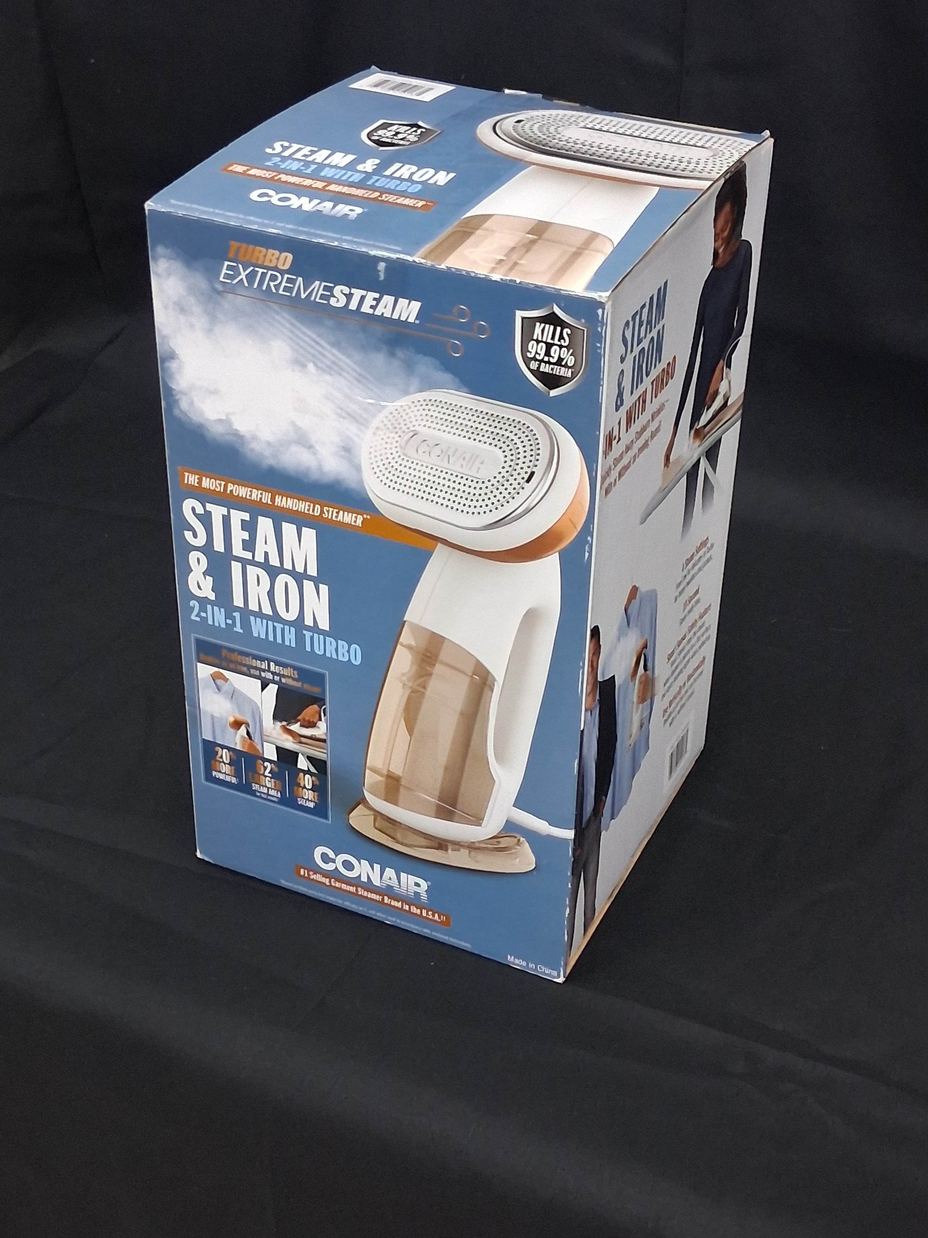 Conair Turbo Extreme Steam 2-in-1 Handheld Steamer & Iron — Turbo Boost, No Ironing Board Needed