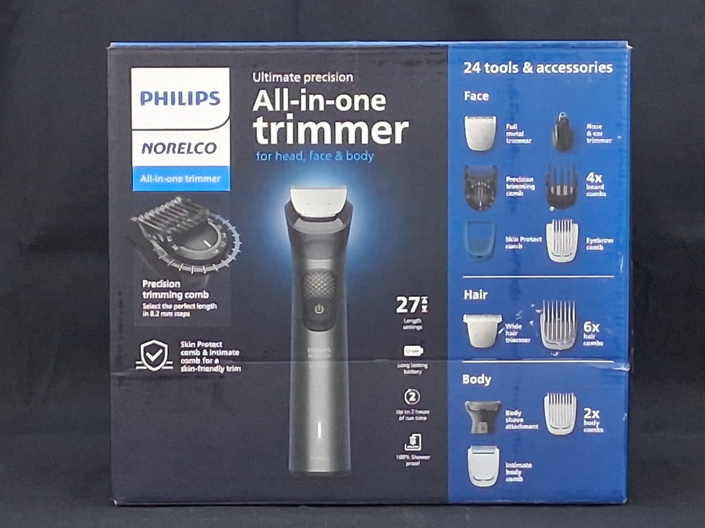 Philips Norelco Multi-Groomer All-in-One Trimmer — 24-Piece Set, Self-Sharpening Blades, 60-Min Runtime