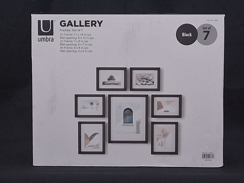 Umbra Gallery Wall Picture Frame Set of 7 — Black, Multi-Size Collection