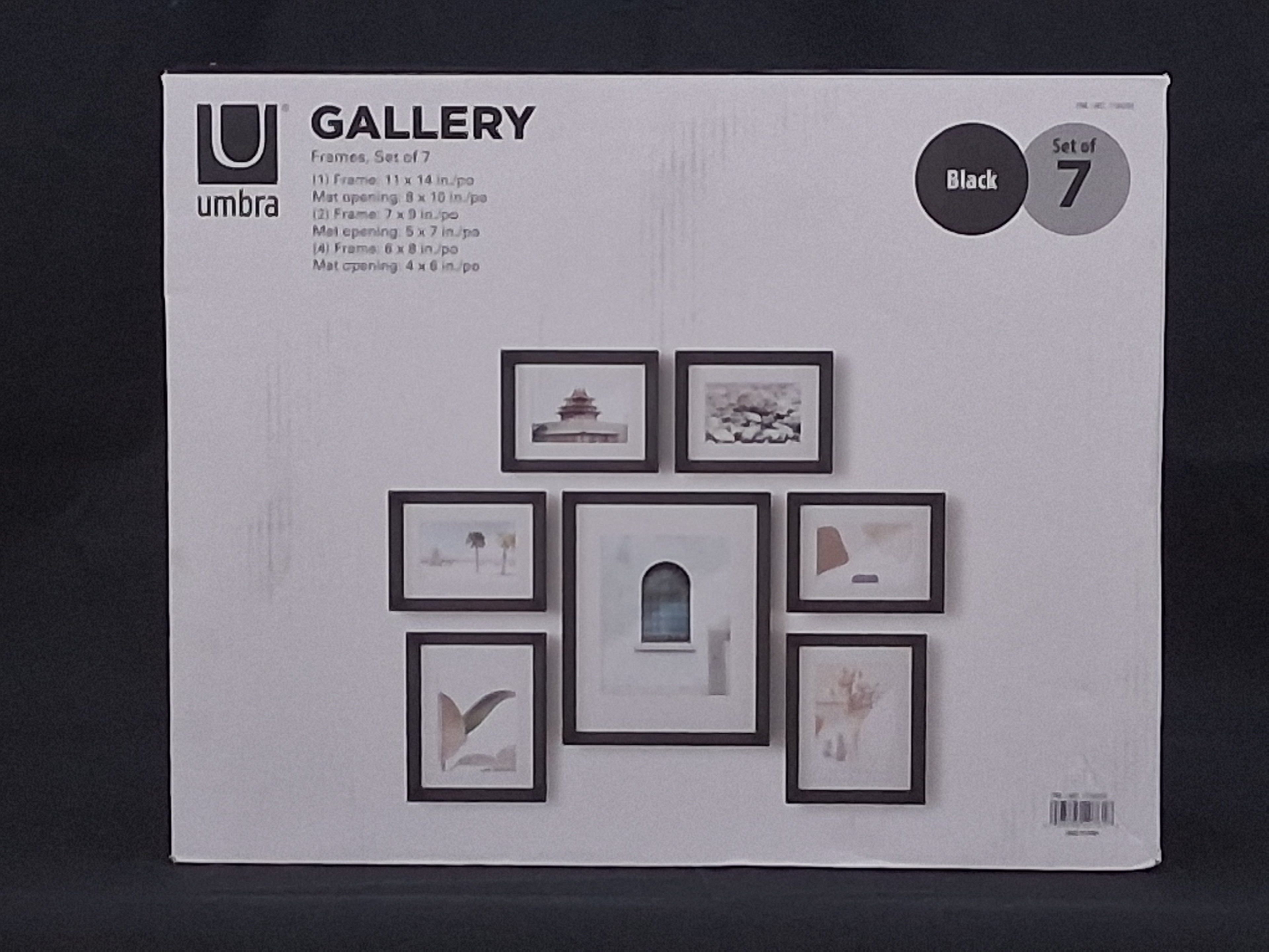 Umbra Gallery Wall Picture Frame Set of 7 — Black, Multi-Size Collection