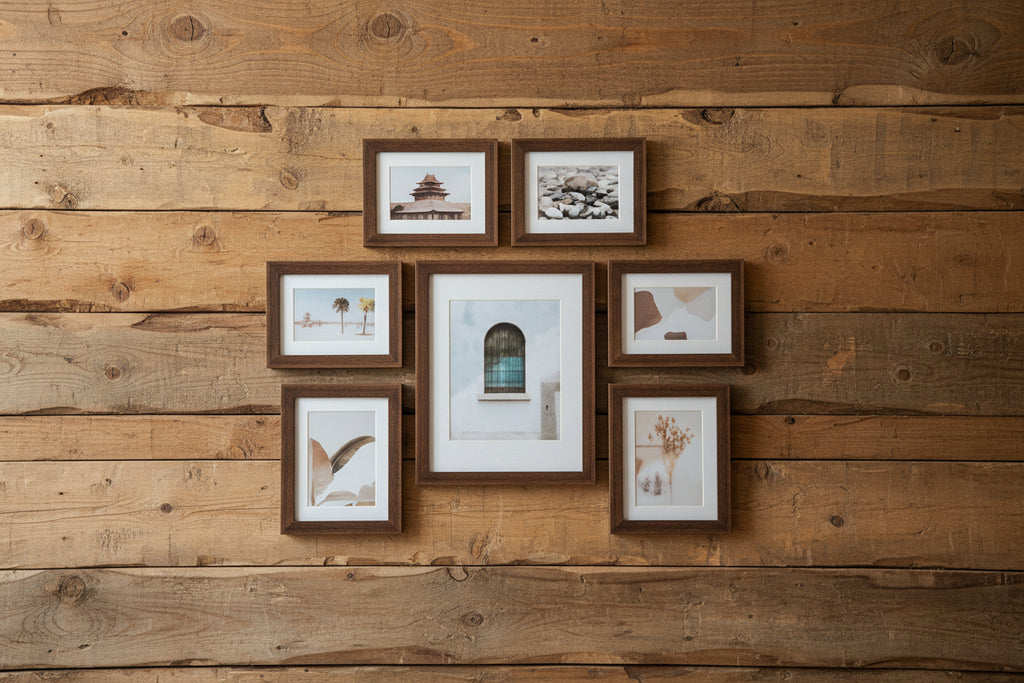 Umbra Gallery photo frame set packaging on a black background