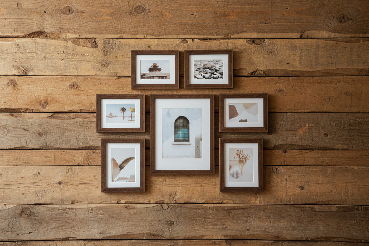 Umbra Gallery photo frame set packaging on a black background