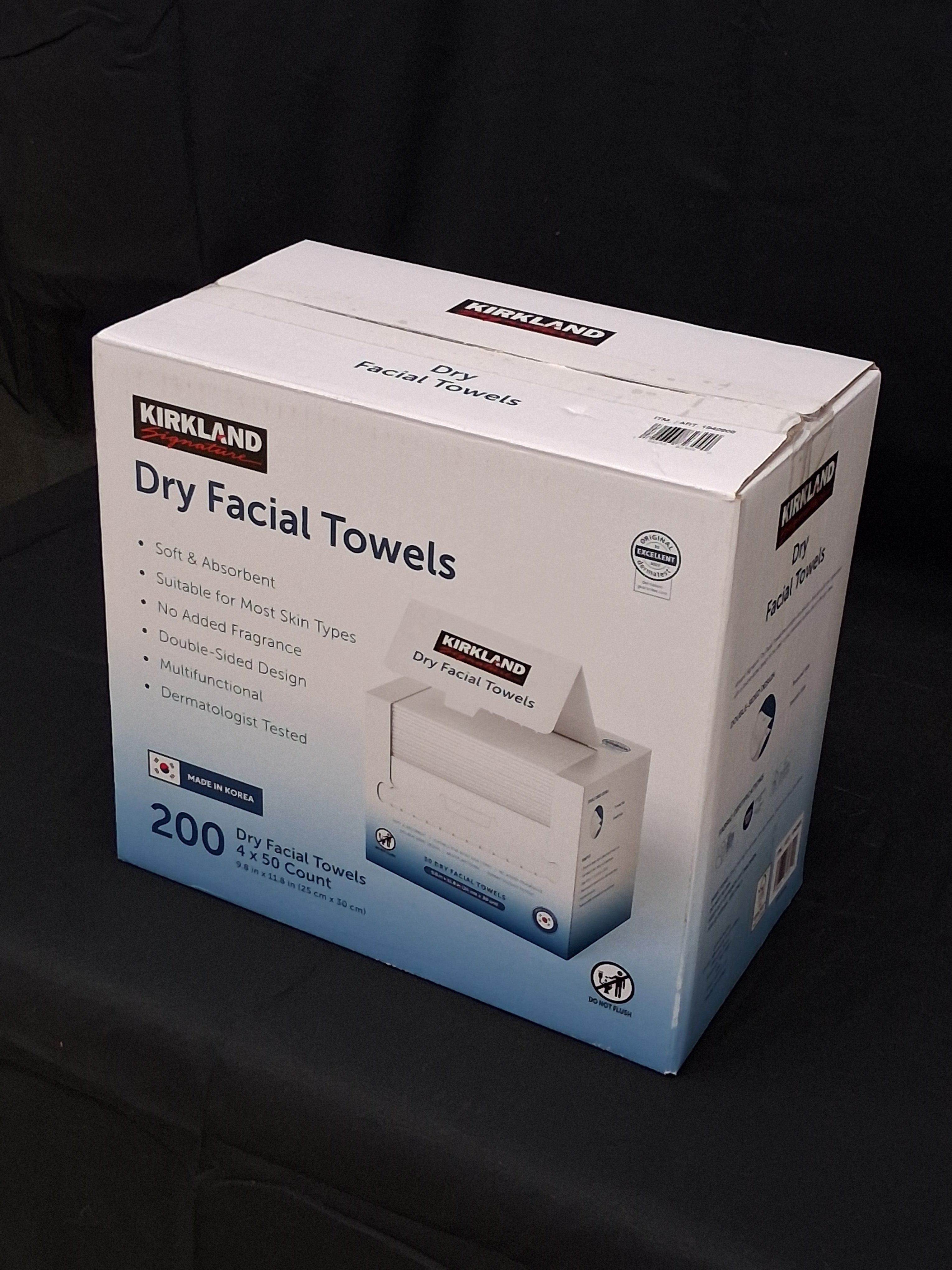 Kirkland Signature Dry Facial Towels – 200 Count