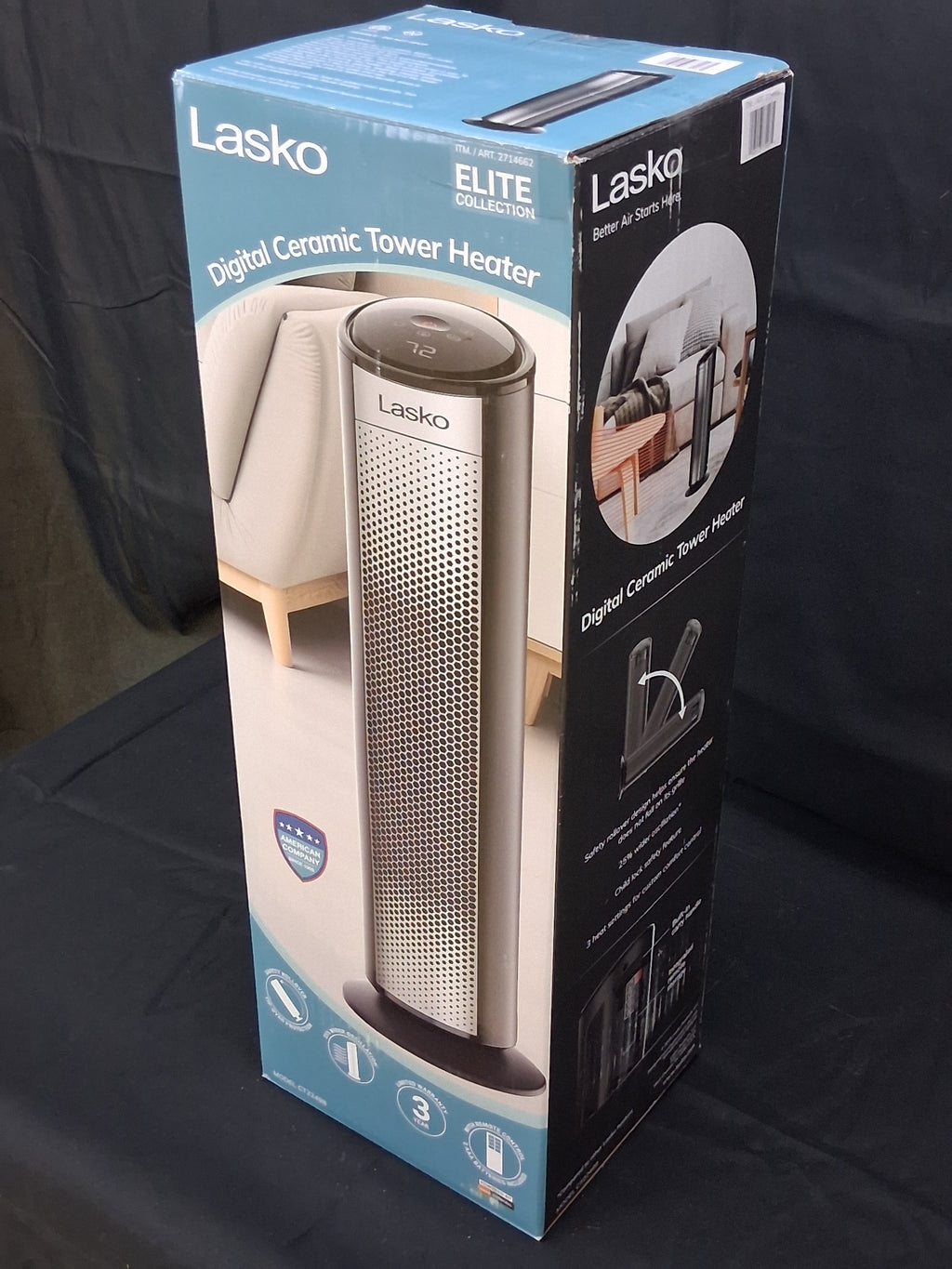 Lasko CT22498 Ceramic Tower Heater – Portable Electric Space Heater