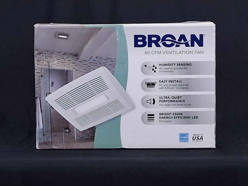 Broan-NuTone 80 CFM Bathroom Exhaust Ventilation Fan — Quiet Ceiling Mount