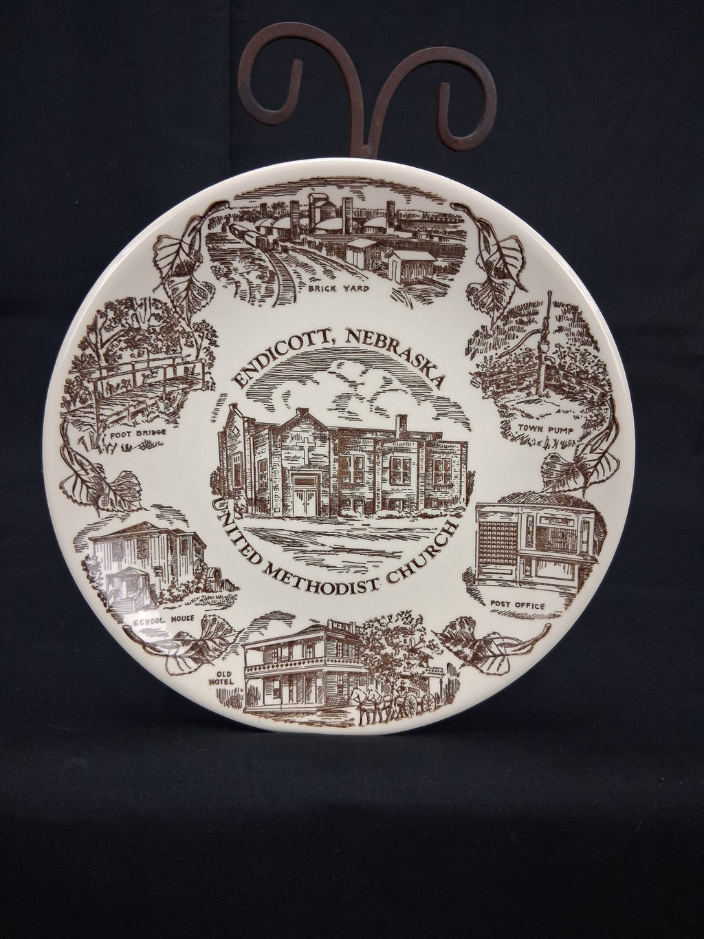 Endicott Nebraska Commemorative Plate – Kettlesprings Kilns (c. 1960s–1970s)