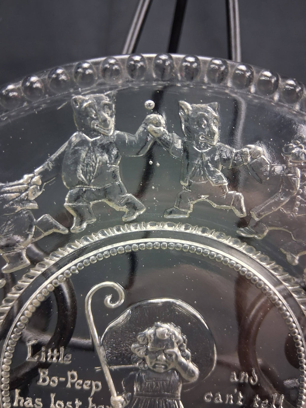 Indiana Glass “Little Bo-Peep” Pressed Glass Nursery Rhyme Plate (c. 1970s–1980s)