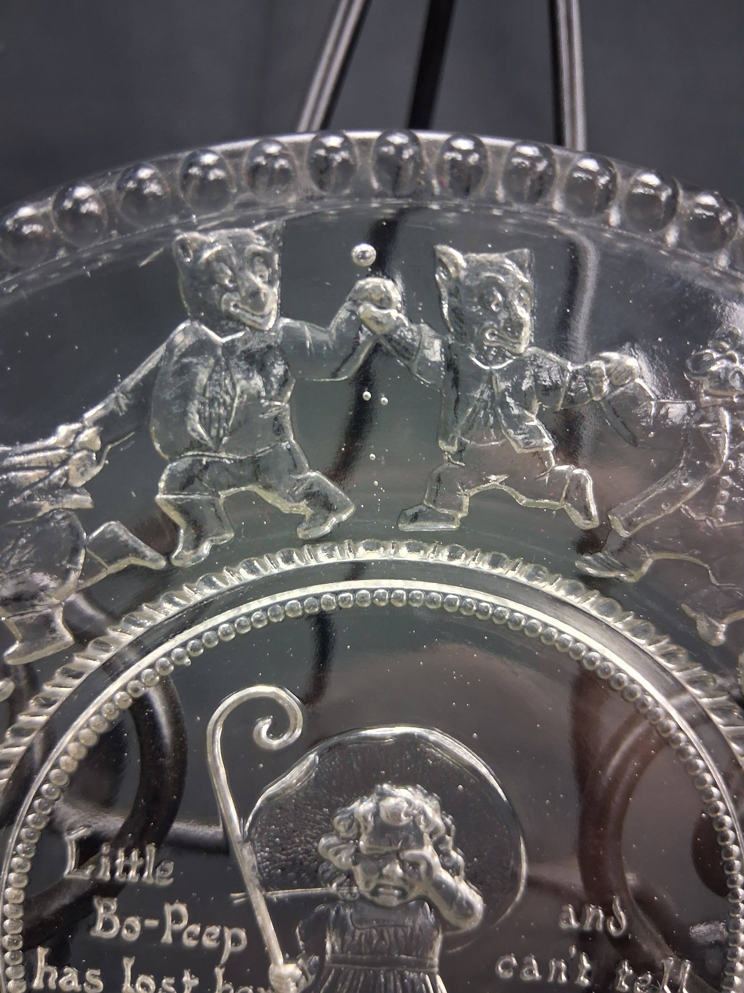 Indiana Glass “Little Bo-Peep” Pressed Glass Nursery Rhyme Plate (c. 1970s–1980s)
