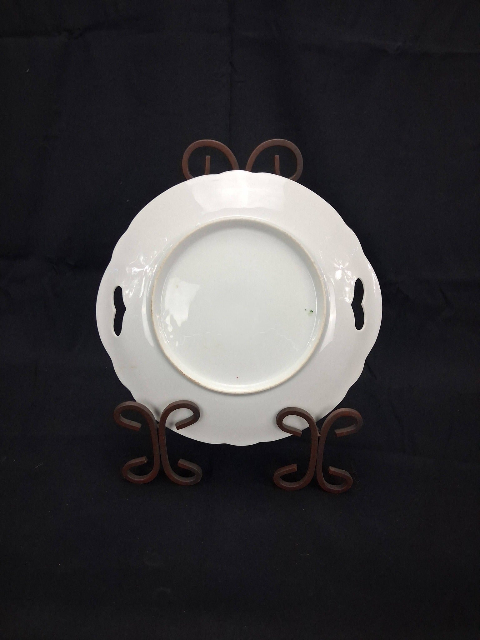 Antique Art Nouveau Rose Cake Plate – Bavaria/Silesia (c. 1900–1920s)