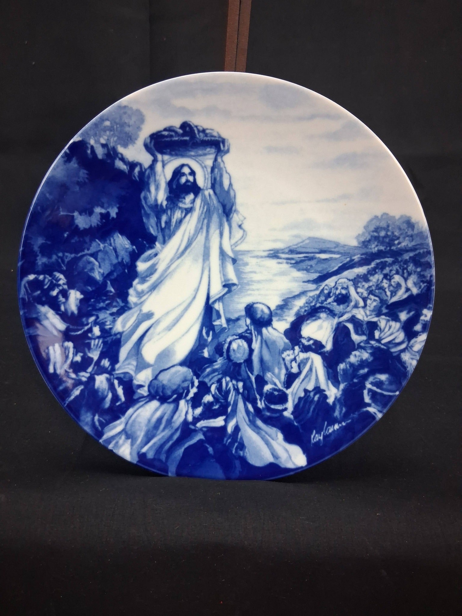 Avon “Jesus Feeds the Multitude” Collector’s Plate – Blue & White Porcelain (1993)