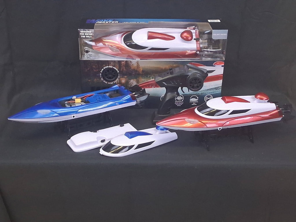 Wave Master High‑Speed RC Boat 17MPH 2.4G Self‑Righting Water‑Cooled Open Box
