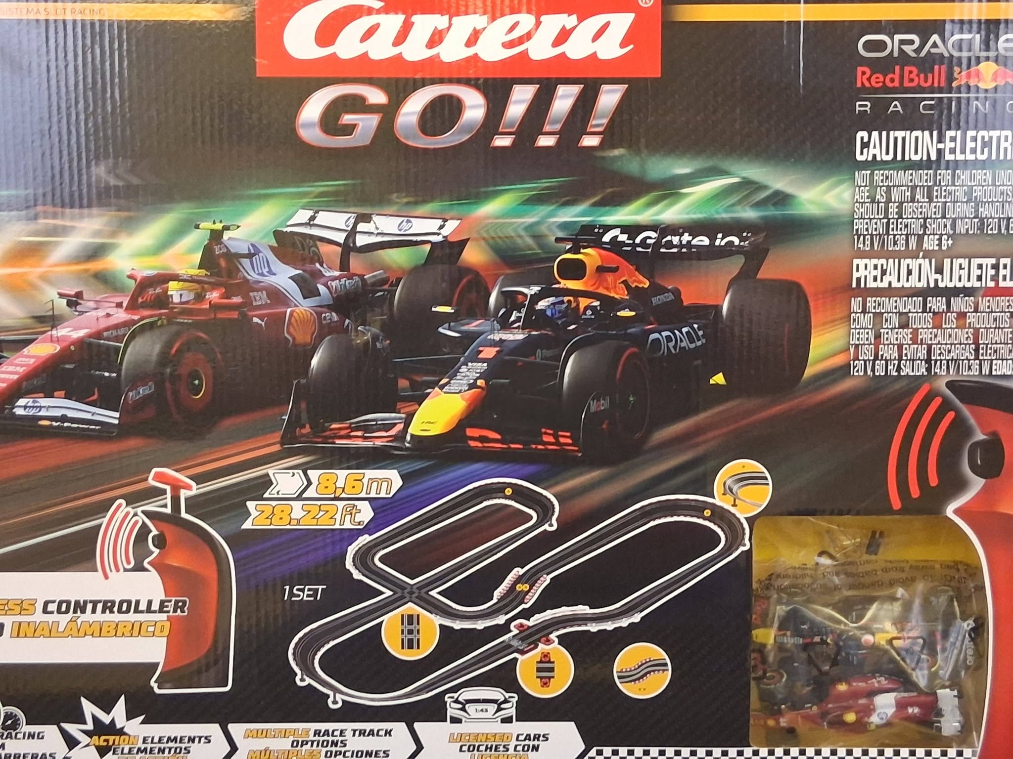 Carrera GO!!! Racing Arena Slot Car Set 1:43 – Used Once – 100% Complete – Ferrari & Red Bull