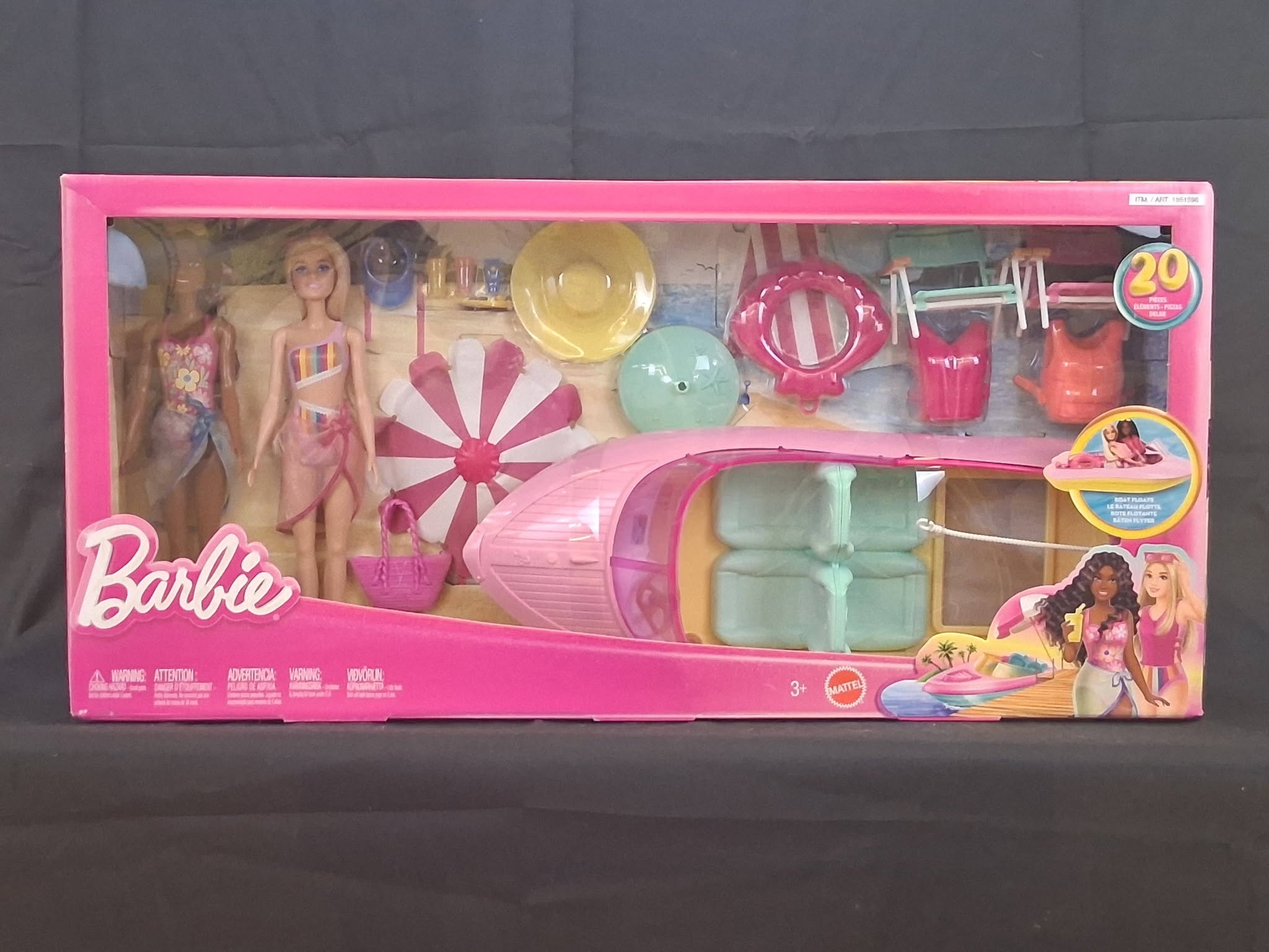 Barbie Lake Adventure Playset with 20+ Accessories Dolls Chairs Life Vests
