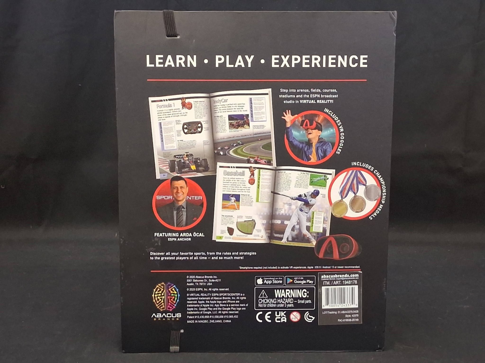 Virtual Reality ESPN VR Gift Box Set – Goggles, Interactive Book, Medals & Abacus