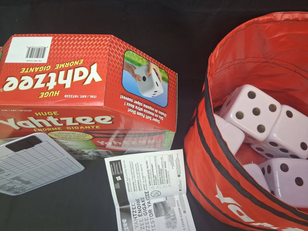 Huge Yahtzee Giant Outdoor Dice Game Set – Foam Dice, Bucket, Scoreboard, Carry Bag