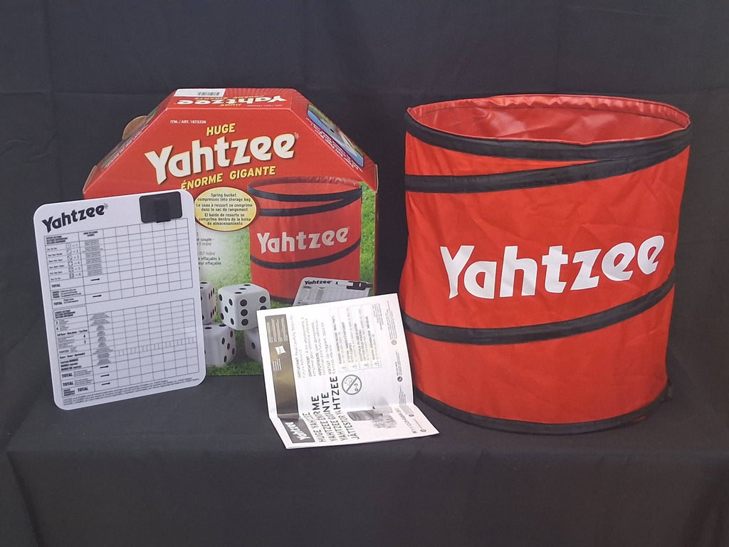 Huge Yahtzee Giant Outdoor Dice Game Set – Foam Dice, Bucket, Scoreboard, Carry Bag