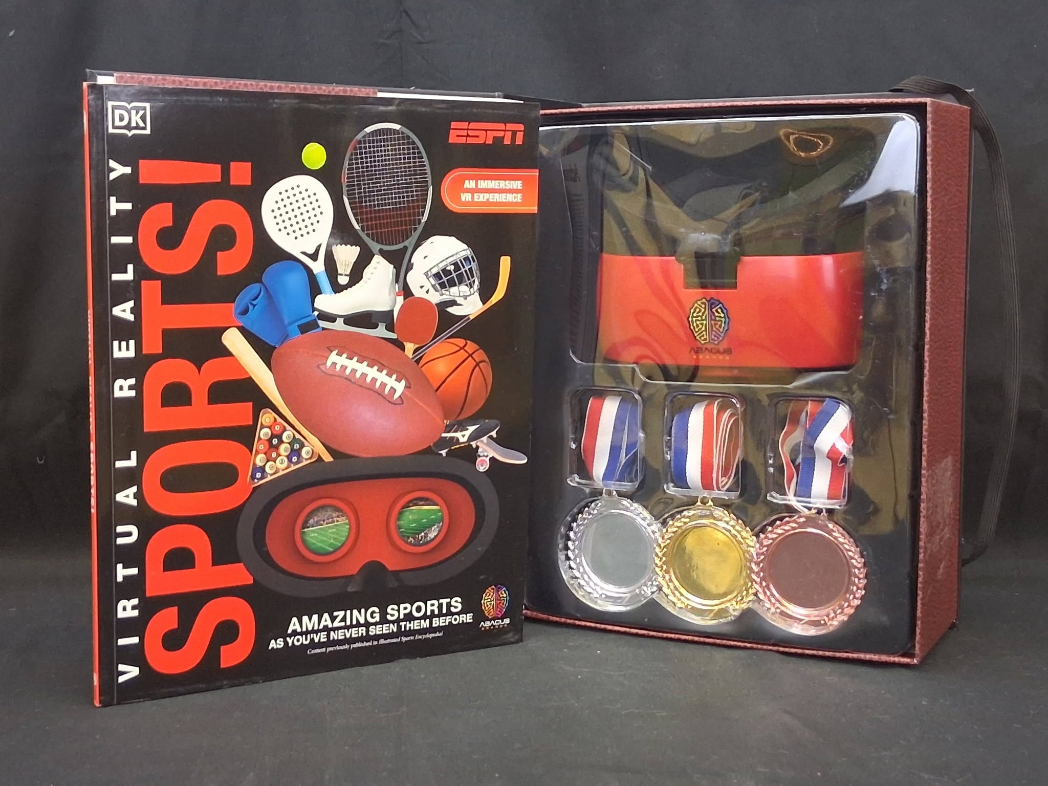 Virtual Reality ESPN VR Gift Box Set – Goggles, Interactive Book, Medals & Abacus