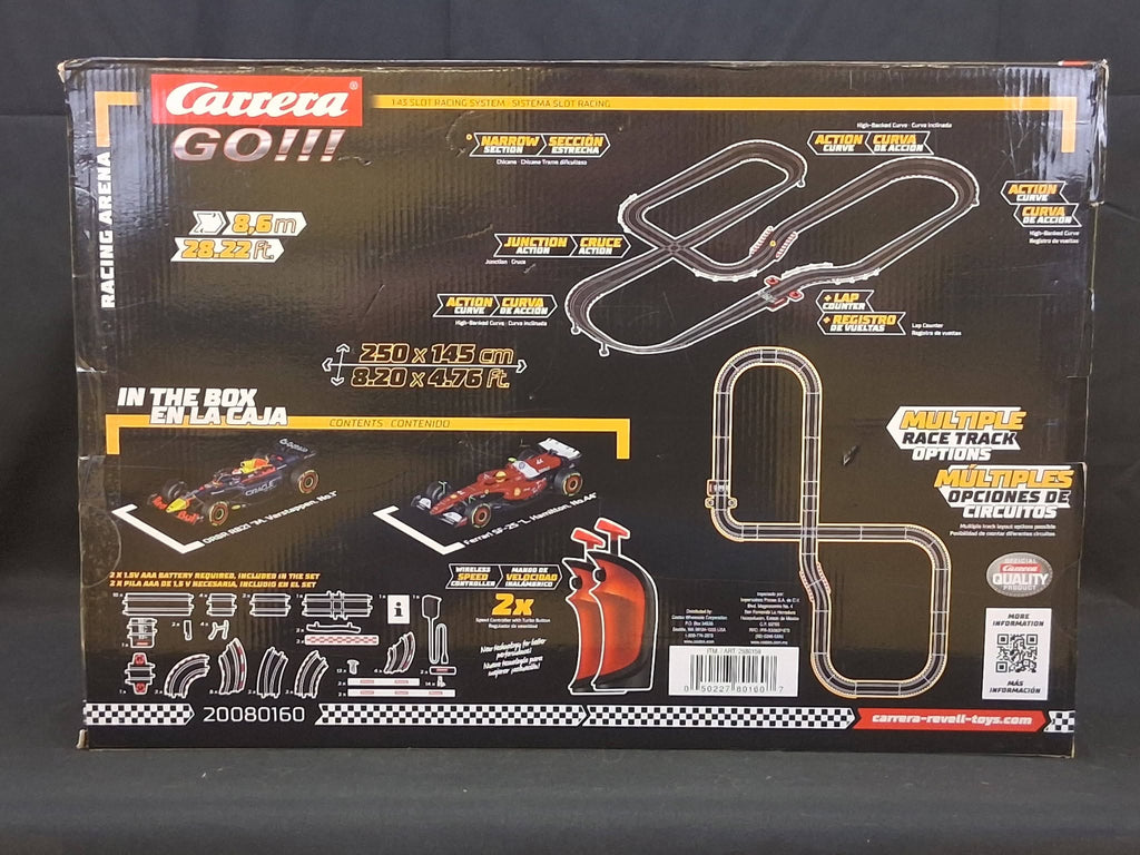 Carrera GO!!! Racing Arena Slot Car Set 1:43 – Used Once – 100% Complete – Ferrari & Red Bull