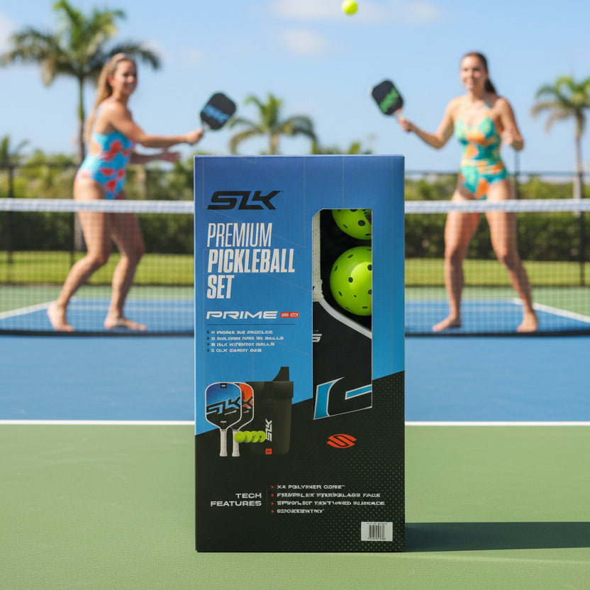 SLK Premium Pickleball Set PRIME 2.0 – 2 Paddles, 4 Balls & Carry Bag