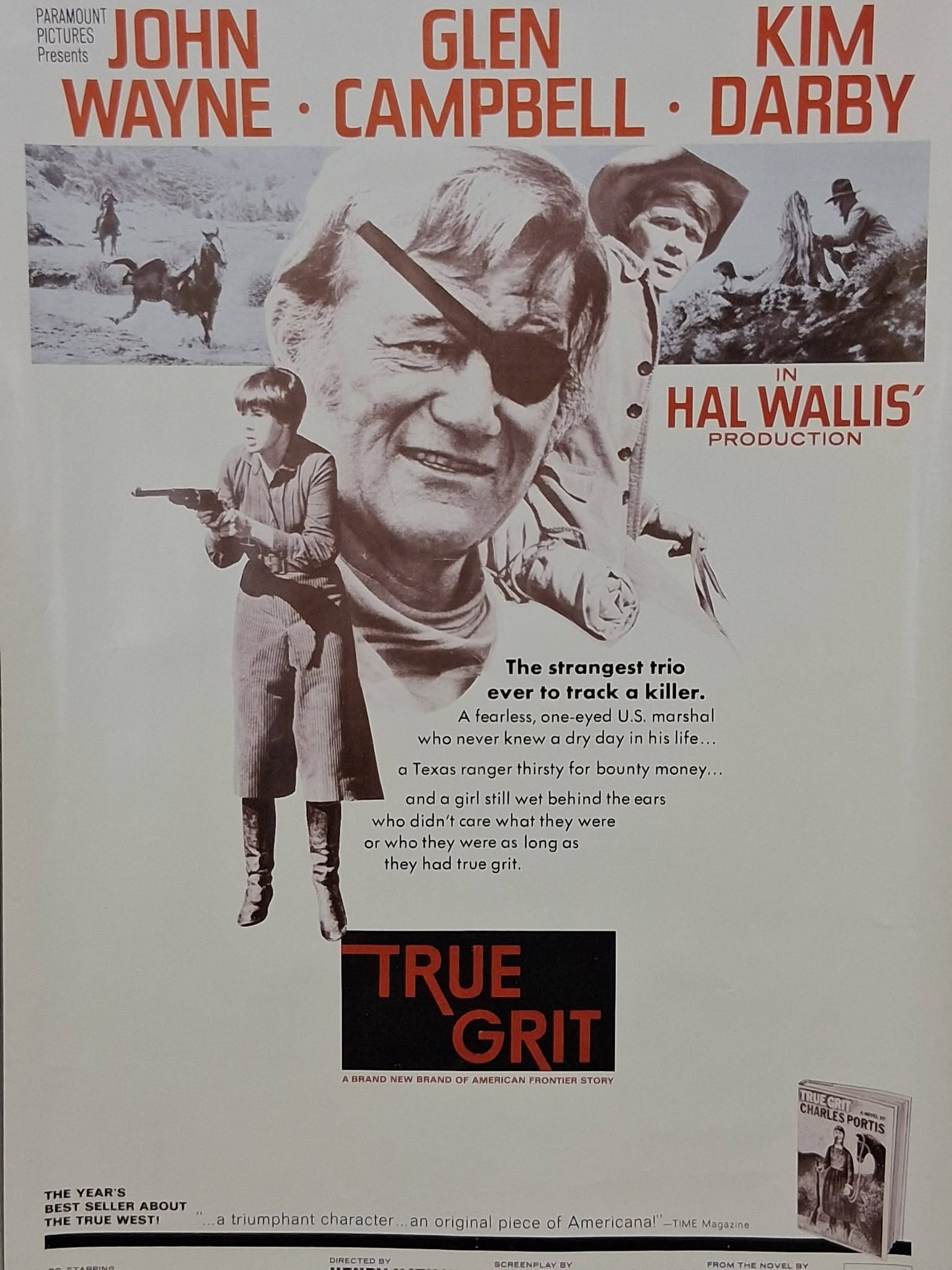 Vintage 1972 TRUE GRIT Movie Poster – John Wayne – 23.5x36 – Original Retail Issue – Shipped in 1970s UPS Tube w/ Label