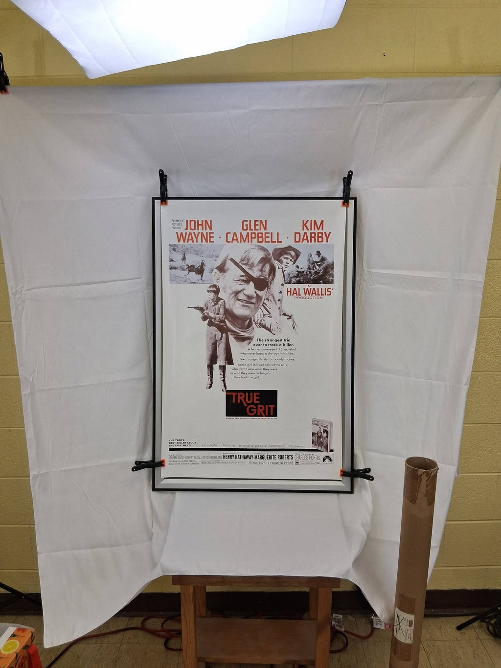 Vintage 1972 TRUE GRIT Movie Poster – John Wayne – 23.5x36 – Original Retail Issue – Shipped in 1970s UPS Tube w/ Label
