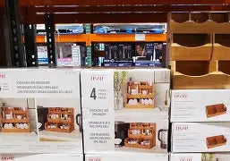 Seville Classics 4-Piece Acacia Wood Stacking Bin Set — Modular Home Storage Organizer