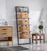 Seville Classics Water Hyacinth Storage Basket Set of 4 — Natural Woven Organizer